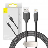 2 x Kabel Baseus Jelly Szybkie Ładowanie 2.4A DO Lightning 1.2m Czarny