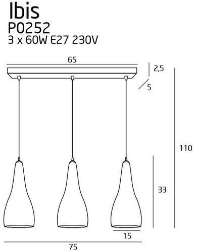 Lampa wisząca Ibis P0252 - MaxLight na Arena.pl