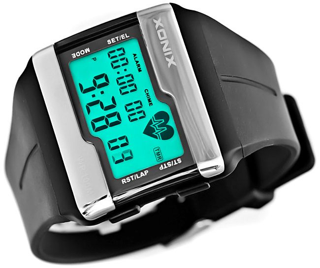 Xonix Duży uniwersalny zegarek, pulsometr, pomiar wzkaźnika BMI, podświetlenie, WR 100M na Arena.pl