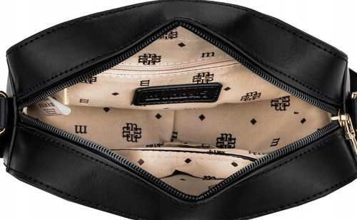 TOREBKA CZARNA Listonoszka MONNARI ZŁOTE LOGO LOGOWANY PASEK na Arena.pl