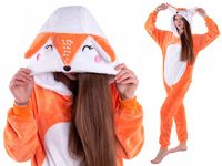 LISEK Lis PIŻAMA Kigurumi Onesie Przebranie Kostium Kombinezon S 146-154 cm