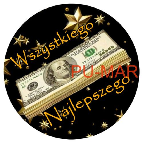 Opłatek na tort Dolar Nominał Waluta Postać Kobieta Tekst Gratis na Arena.pl