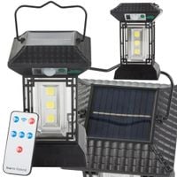 LAMPA SOLARNA Z CZUJNIKIEM ZMIERZCHU RUCHU 5 TRYBÓW 60 LED COB Z PILOTEM