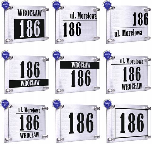 Tabliczka ADRESOWA numer domu 30x20 dibond plexi + DYSTANSE montażowe na Arena.pl