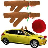 dekoracja samochodowa rogi nos renifera ozdoba świąteczna na auto maskę