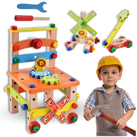 WARSZTAT DZIECI DREWNIANY ZESTAW MAŁEGO MAJSTERKOWICZA NARZĘDZIA KLOCKI XXL