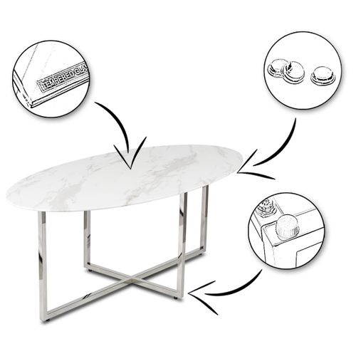 Stolik kawowy Vertigo Silver White 120cm na Arena.pl