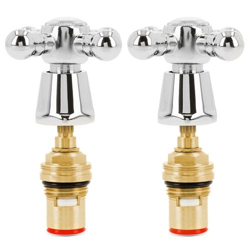 2X POKRĘTŁO KUREK UCHWYT BATERII KRANU RETRO POKRĘTŁA GŁOWICE na Arena.pl