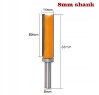 Frez do drewna prosty 14mm 50mm chwyt 8mm