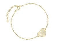 POZŁACANA SREBRNA BRANSOLETA GWIAZD SERCE CYRKONIE