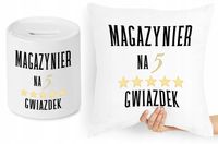 Dla Magazyniera Zestaw Poduszka + Skarbonka Z Nadrukiem Ze Zdjęciem