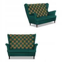 Sofa kanapa uszak CAROL DUO skandynawska Family Meble zielono - brązowa