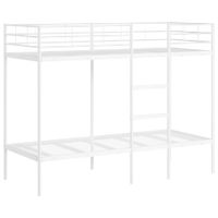 Łóżko piętrowe bez materaca, białe, 75x190 cm, stal
