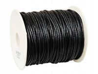 SZNUREK bawełniany woskowany 2mm czarny 50m