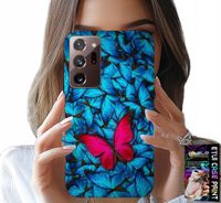 ETUI DO SAMSUNG NOTE 20 ULTRA - NIEBIESKIE MOTYLKI, MOTYL, KOBIECE WZORY