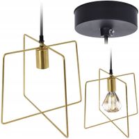Lampa CZARNA ZŁOTA metalowa wisząca lampa sufitowa żyrandol loft