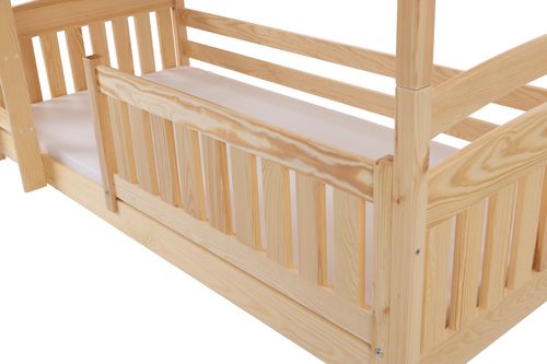 Łóżko ZOSIA piętrowe drewniane trzyosobowe SOSNA 90x190 dla dzieci na Arena.pl