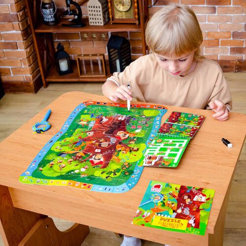 Puzzle Edukacyjne Gra Z Lupą Forest Story 54 El. Dla Dzieci Rk1080-04 na Arena.pl