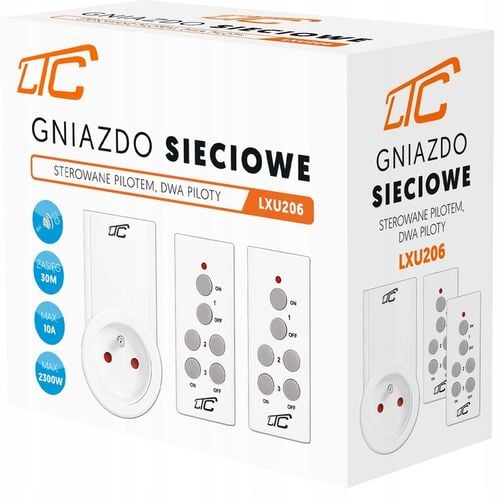 GNIAZDKO SIECIOWE ZDALNIE STEROWANE 2 PILOTY W ZESTAWIE DUŻY ZASIĘG 30M na Arena.pl