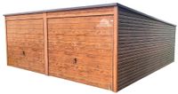 GARAŻ BLASZANY 6M X 5,8M POZIOM - SPAD TYŁ - 2X BRAMA UCHYLNA GB272
