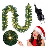 GIRLANDA CHOINKOWA ŚWIĄTECZNA ŁAŃCUCH 500 cm SZTUCZNA Z LAMPKAMI LED 5m