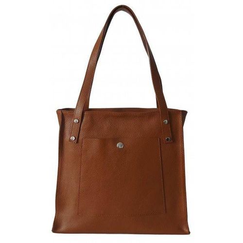 Skórzana Włoska torba na ramię Vera Pelle miękka , pojemna a4 Camel WR365C na Arena.pl