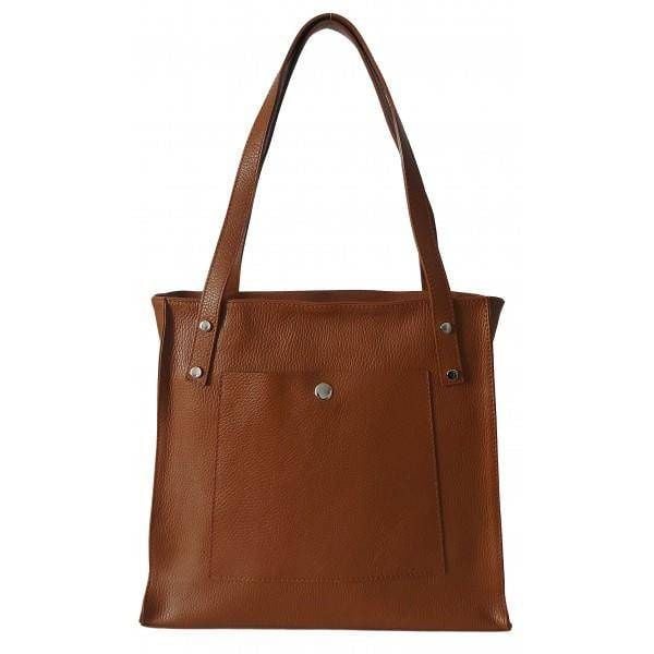 Skórzana Włoska torba na ramię Vera Pelle miękka , pojemna a4 Camel WR365C zdjęcie 1