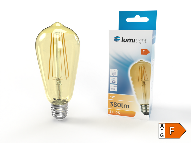 Żarówka LED E27 4W WW FLMG ST64 gold LL5924 zdjęcie 1