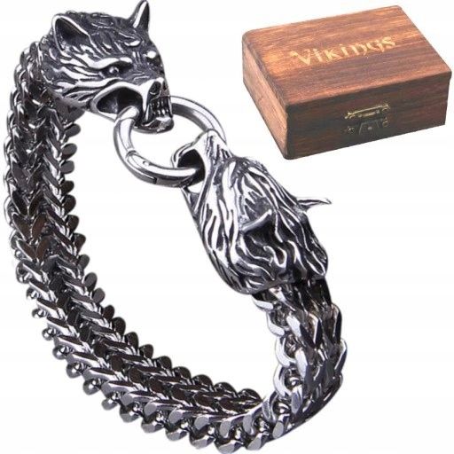 Bransoleta Wiking Thor Wilk stal chirurgiczna 316L zdjęcie 1