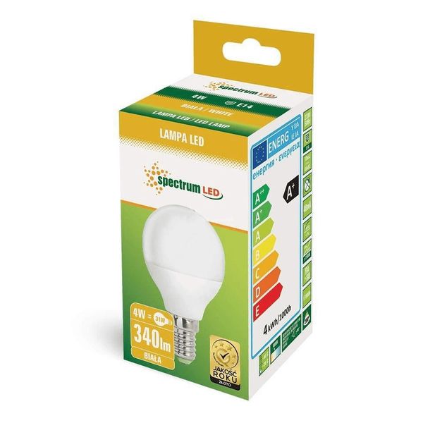 Żarówka LED kulka E14 230V 4W neutral NW SPECTRUM zdjęcie 3