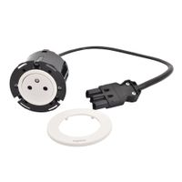 Gniazdo meblowe 2P+Z Incara DISQ 60, przewód 0,5m z wtyczką WIELAND - BIAŁY Legrand 654720F