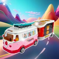 Kamper WIELKIE AUTO Autobus z Przyczepką Lalek Rozkładany Otwierany Domek