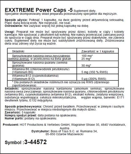 supl.diety exxtreme power caps 1x5stk. na Arena.pl