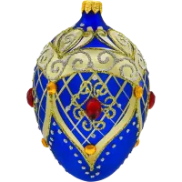 Ekskluzywne jajo z kamieniami: niebieski