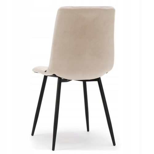 KRZESŁO TAPICEROWANE PIKOWANE WELUROWE DO SALONU JADALNI BEŻOWE PARMA na Arena.pl