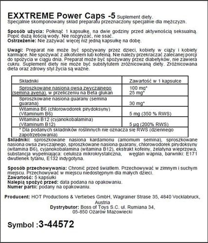 suplement diety exxtreme power hot 5 kapsułek na Arena.pl