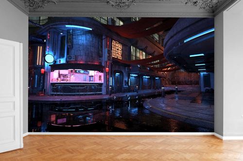 Fototapeta NEONOWE MIASTO NOCĄ GRUNGE PANK 370x250 na Arena.pl