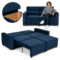Kanapa 2 os sofa rozkładana spania pojemnik niebieski Komo Family Meble