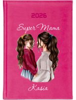 mały KALENDARZ A6 2026 TYGODNNIOWY NADRUK UV super mama prezent z imieniem