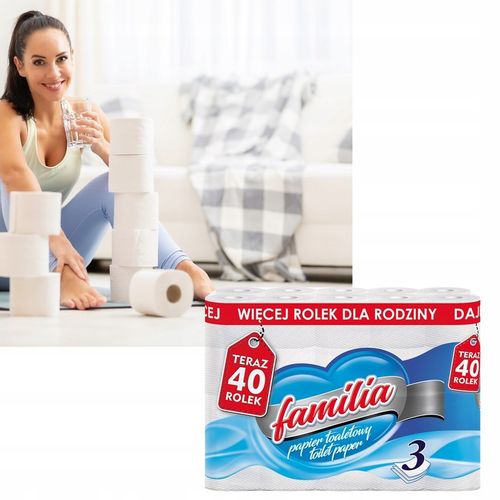Papier toaletowy Familia 3 warstwy Celuloza 40 ROL na Arena.pl