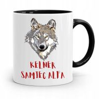 Dla Kelnera Kubek Czarny Kelner Samiec Alfa Z Nadrukiem Ze Zdjęciem