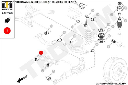 VW SCIROCCO TULEJA DRĄŻKA TYLNEGO 137138 08- na Arena.pl