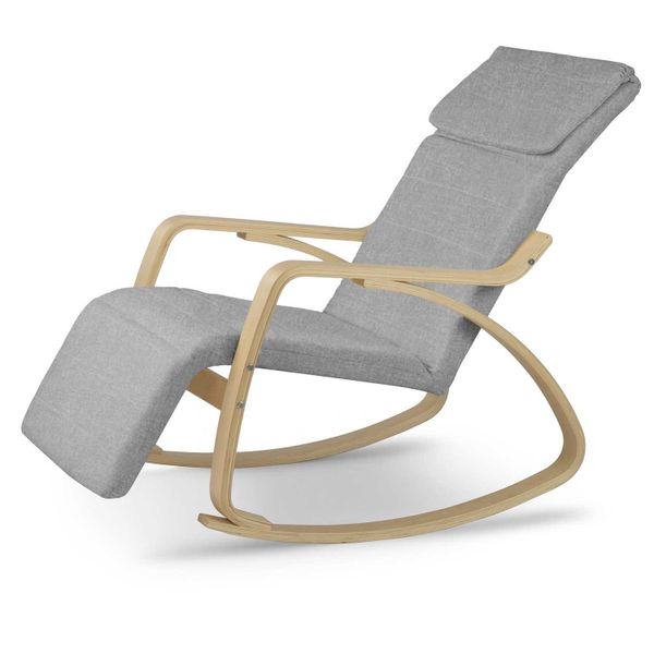 Fotel wypoczynkowy bujany Suzi - jasnoszary zdjęcie 3