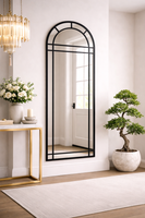 Czarne lustro loftowe Loftino 119x48