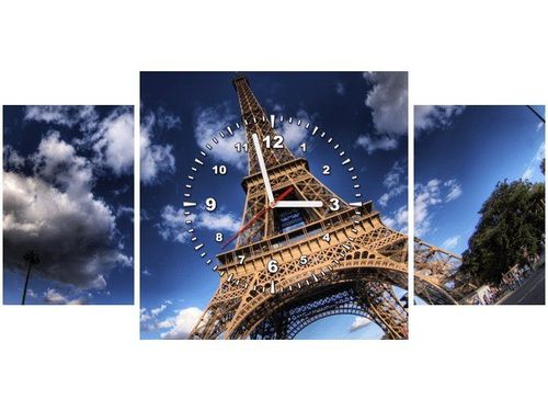 80X40CM ZEGAR OBRAZ ZEGAR PARIS EIFFEL TOWER WIEŻA OBRAZ na Arena.pl