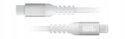 Kabel Silver Monkey USB typ C - Apple Lightning 2 m biały na Arena.pl