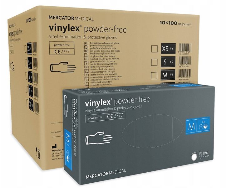 Rękawice winylowe vinylex powder-free M karton 10 x 100 szt na Arena.pl