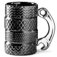 kubek opony ceramiczny ze srebrnym kluczem