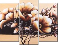 70 90CM OBRAZ 3 ELEM DOSTOJNE KWIATY ŚCIENNY DRUK PŁÓTNO