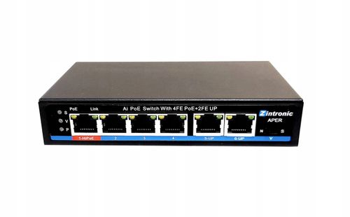 Switch POE 4xPOE 2xUplink 65W HI-POE APER na Arena.pl